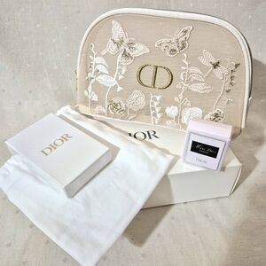 Dior Beige Floral Mesh Cosmetic Bag, Deck Od Cards And Mini Misd Dior Essence